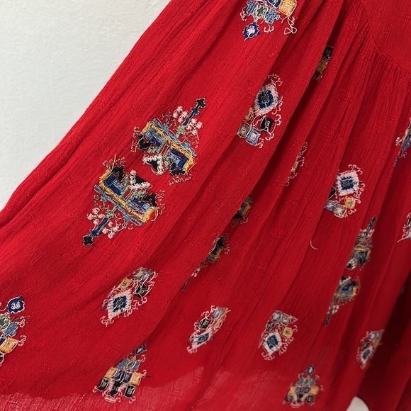 Free People Arianna Embroidered Babydoll Tunic Top Mini Dress Size XS - Picture 7 of 8